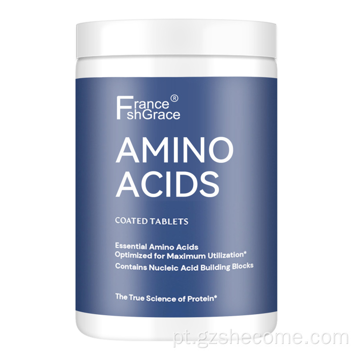 Comprimidos de aminoácidos premium suportam força muscular